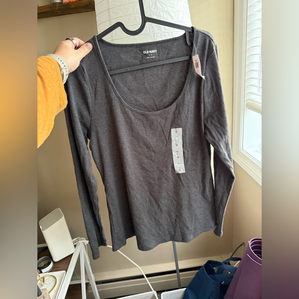 BNWT Old Navy Ribbed Long Sleeve Scoop Neck Sz L